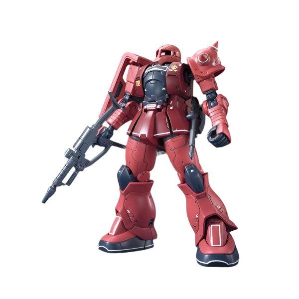 Bandai 1/144 HGUC MS-05S Zaku I (Char's Zaku I) front on view.