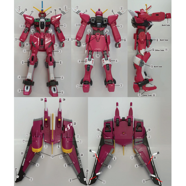 Delpi 1/144 HG Infinite Justice Water Slide Decal fitment 1