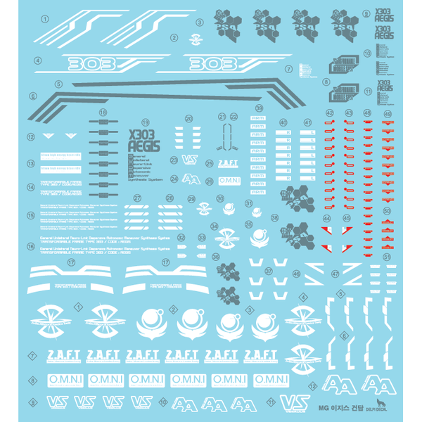 Delpi 1/100 MG Aegis Water Slide Decal
