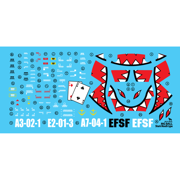 Delpi 1/100 MG Ball Sharkmouth Ver. Water Slide Decal