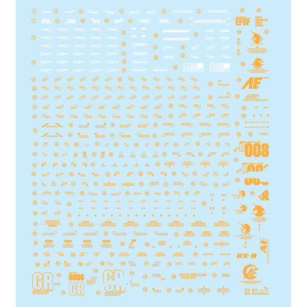 Delpi 1/100 MG Banshee Ver Ka (White & Gold) Hologram Water Slide Decal