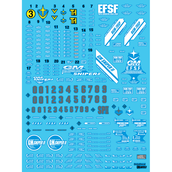 Delpi 1/100 MG GM Sniper II Water Slide Decal