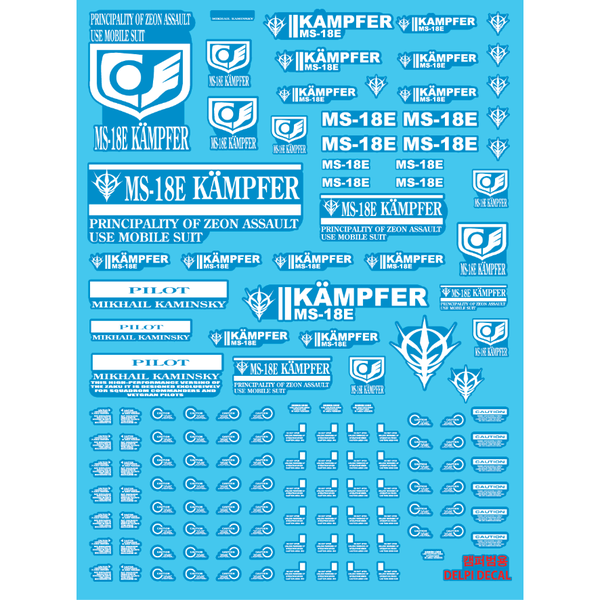 Delpi 1/100 MG Kampfer Luminous Water Slide Decal