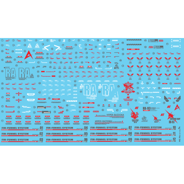 Delpi 1/100 MG RX-93 Nu Hologram Water Slide Decal