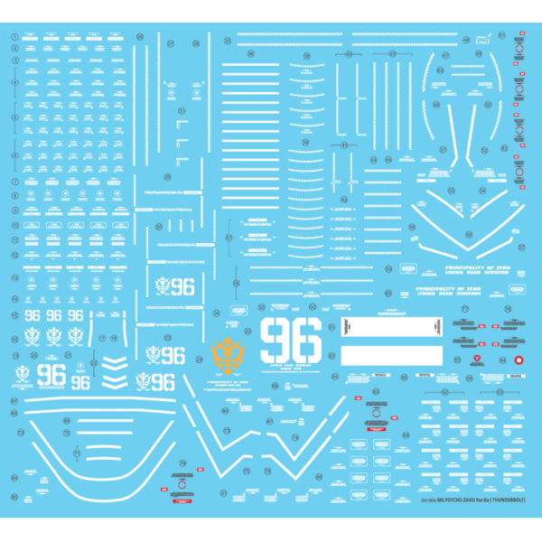 Delpi 1/100 MG Psycho Zaku Thunderbolt Ver Ka Normal Water Slide Decal