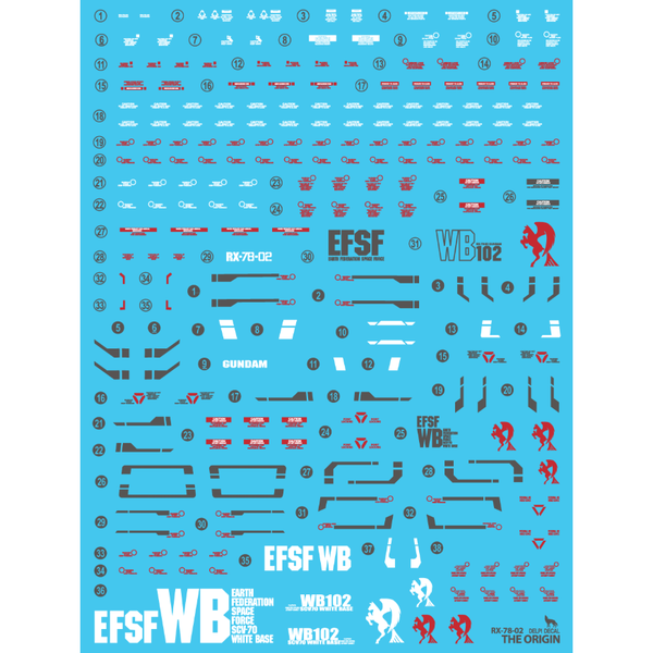 Delpi 1/100 MG RX-78-2 The Origin Water Slide Decal