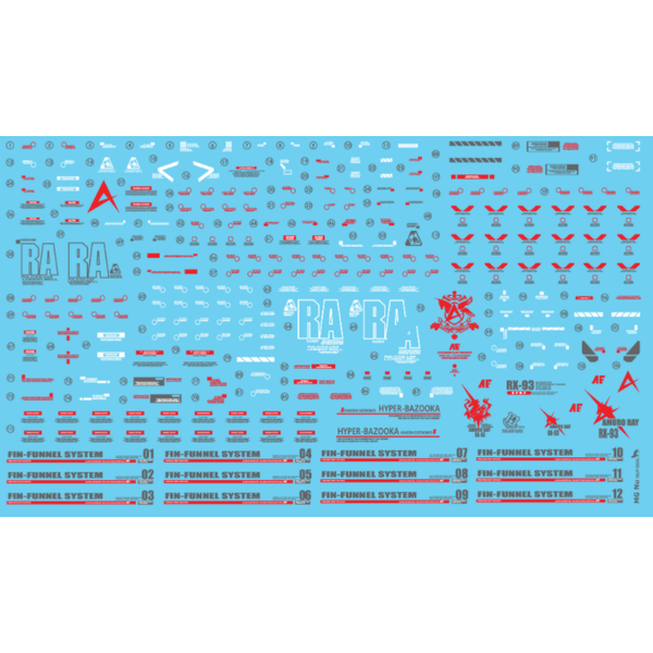 Delpi 1/100 MG RX-93 Nu Water Slide Decal