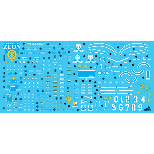 Delpi 1/100 MG Zaku II Water Slide Decal