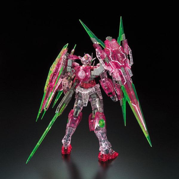 Bandai RG 1/144 Gundam Base Limited 00 QAN[T] Full Saber [Trans Am Clear] rear view.