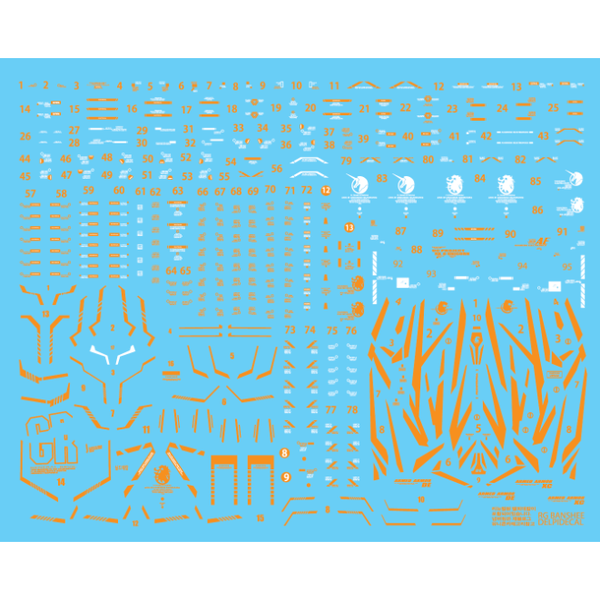 Delpi 1/144 RG Banshee Hologram Water Slide Decal