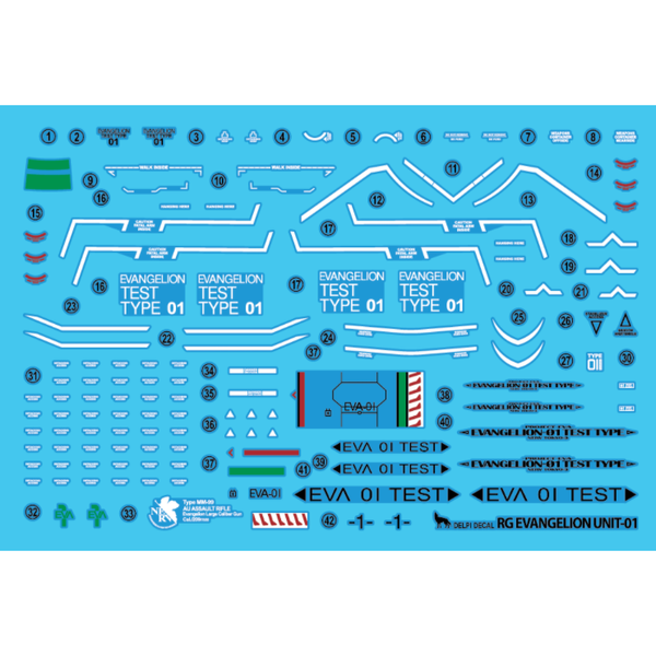 Delpi 1/144 RG Evangelion Unit-01 Water Slide Decal