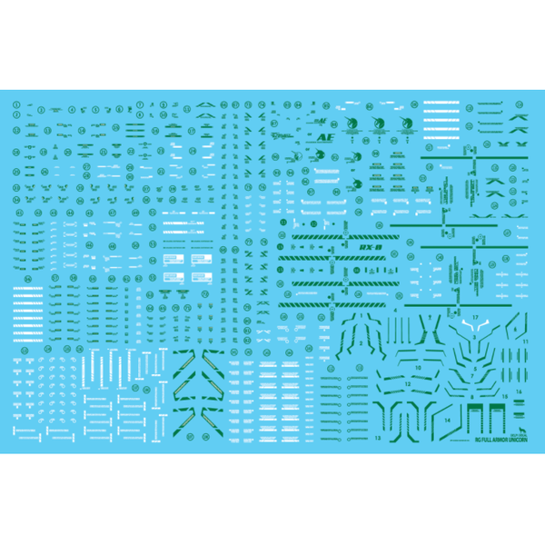 Delpi 1/144 RG Full Armour Unicorn (Last Battle Ver) Hologram Water Slide Decal