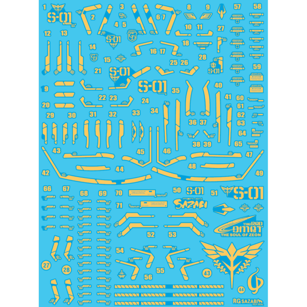  Delpi 1/144 RG Sazabi All Hologram Water Slide Decal