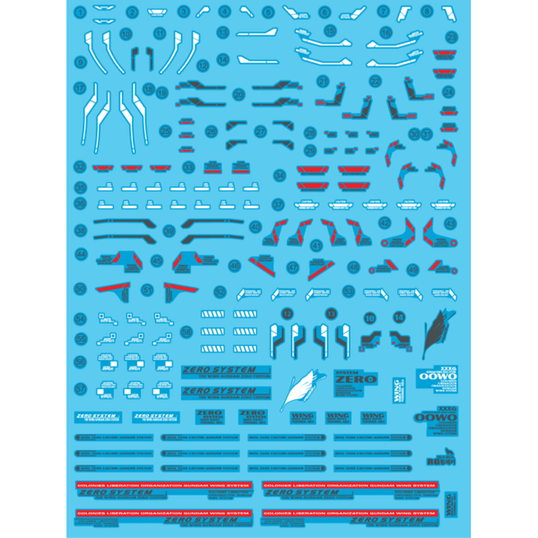 Delpi 1/144 RG Wing Zero Custom Water Slide Decal