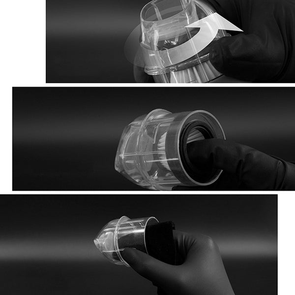 Dspiae Wireless Desktop Vacuum Cleaner filter setup