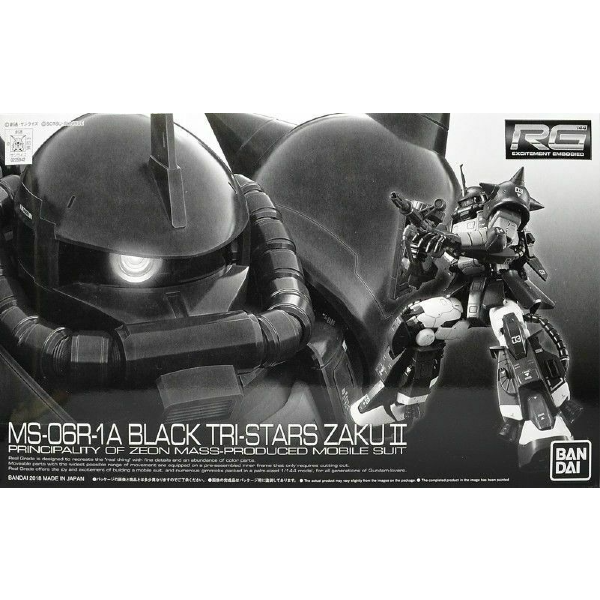P-Bandai 1/144 RG Black Tri Stars Zaku II package artwork