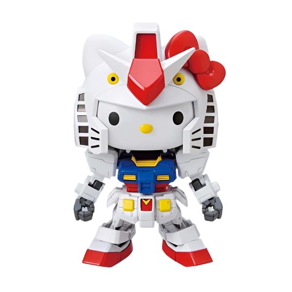 Bandai SD Hello Kitty/RX-78-2 Gundam morphing front on view.