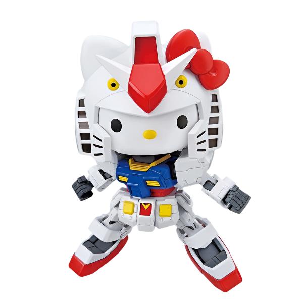 Bandai SD Hello Kitty/RX-78-2 Gundam action pose 